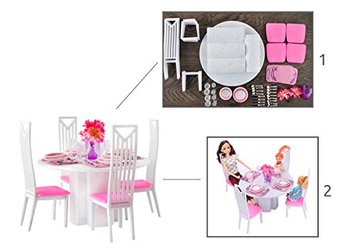 ISO TRADE Puppenhaus Möbel Möbelset Esszimmer Esstisch Stuhl 38-teilig 8248 – Bild 8