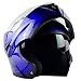 ILM 10 Colors Motorcycle Flip up Modular Helmet DOT (XL, Blue)