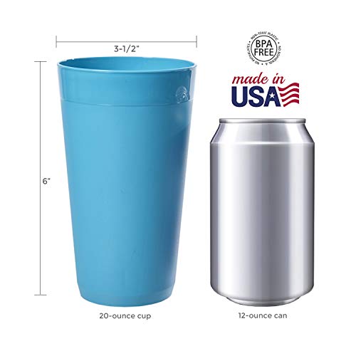 JulyPanny Newport 20-ounce Unbreakable Plastic Tumblers | set of 12 in 4 Coastal Colors - Image 4