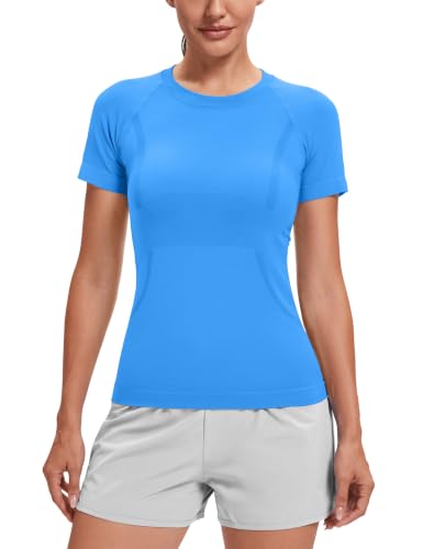 Image of MathCat Seamless Short Sleeve Workout Tops for Women