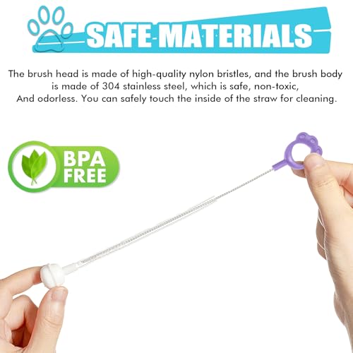 Image of Straw Cleaner Brush 8PCS Long Straw Brushes Reusable Nylon Tube Brush Drinking Straw Cleaning Brush Set for Water Bottle, Straws, Tube, Flasks (8PCS Style 2)