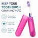 Dental Aesthetics 2 x Zahnbürstenetui, Reiseetui, Zahnbürstenhalter aus Kunststoff, Saubere Bürsten im Urlaub (Rosa und Blau)