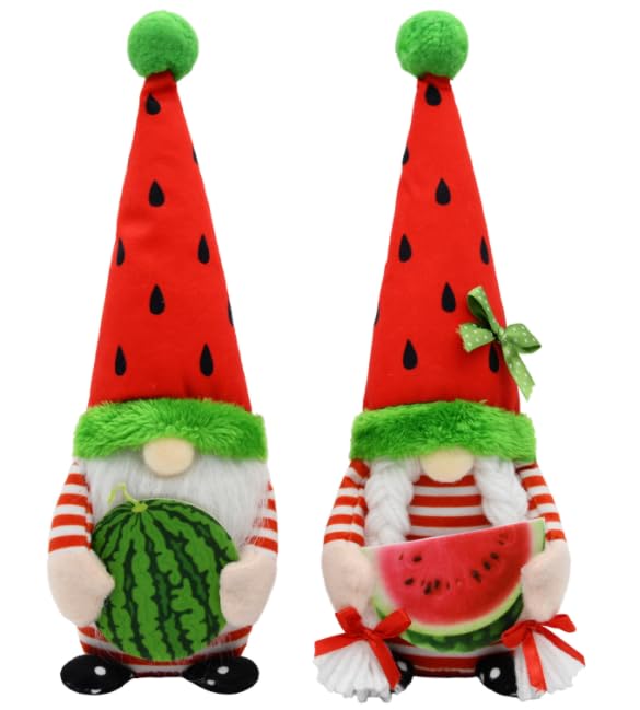 Knomeko Summer Decorations Watermelon Gnomes One in a Melon Summer Fruit Party Farmhouse Tiered Tray Decor for Home Office Watermelon Birthday Decorations Gifts