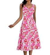 HomRain Women's Dresses Summer Floral Boho Dress 2025 Spaghetti Strap A Line Sundresses Casual Be...