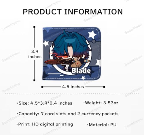 Honkai Star Rail Wallet for Women Men Kawaii Anime Bifold Wallet Honkai Purse Card Holder, Free Keychain3