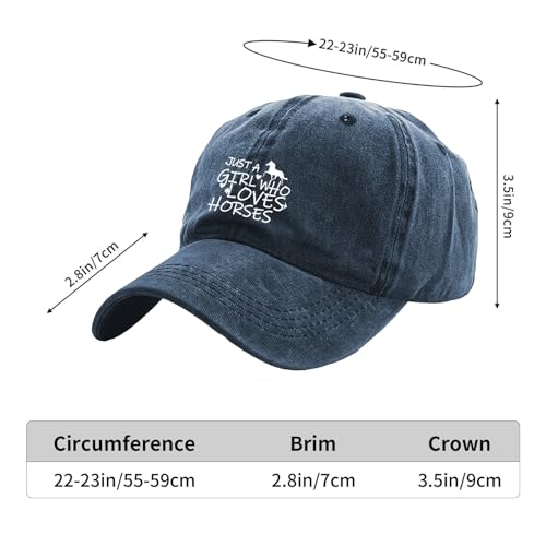 Image of Just Girl Who Loves Horse Hat Baseball Cap for Women Adjustable Trendy Hats Cotton