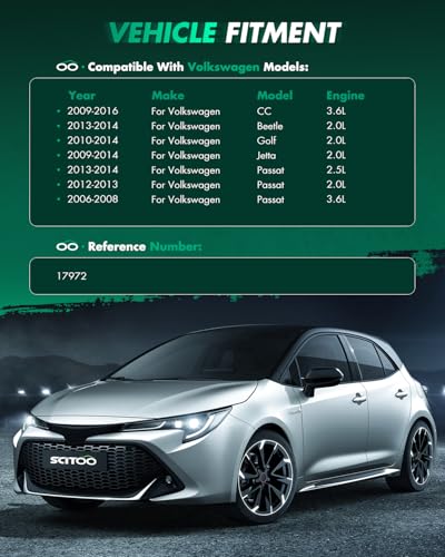 Image of SCITOO Starter Motor 17972 for Volkswagen for Beetle 2.0L for CC for Golf 2.0L 2010-2014 for Jetta 2.0L 2009-2014 for Passat 2.0L 2012-2013 for Passat PMGR 12V 1.7kW CCW 10 Tooth