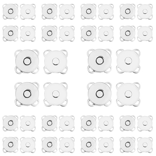 Teaaha 20 Stücke Magnetverschluss Tasche 14mm Magnetknöpfe Magnetknöpfe Ohne Nähen Magnetverschluss Knöpfe Ohne Nähen Für DIY-Näh- Und Bastelprojekte Perfekt Für Taschen Geldbörsen
