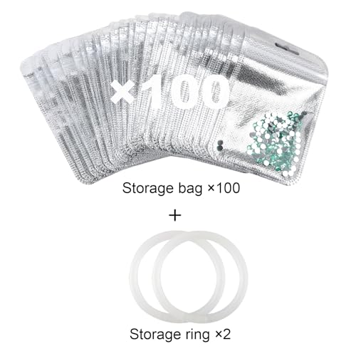 Image of antor 100 PCS Diamond Painting Beads Storage Bags, Reusable Diamond Art Storage Accessories Ziplock Pouches, Craft Supply Bead and Gem Organizer for DIY Projects