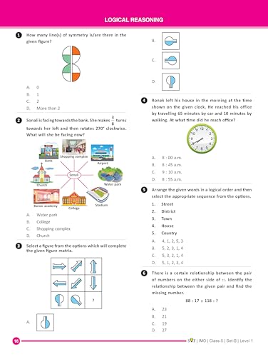 Image of MTG IMO Olympiad 10 Previous Years Papers Class 5 Mathematics (2025-2021 Set A & B) - Model Test Papers with 24 Sample OMR Sheets | PYQ Book For SOF Olympiad 2026-27 Exam
