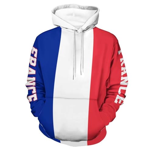 Pull drapeau français chaud à capuche pour affronter le vent avec style et confort
