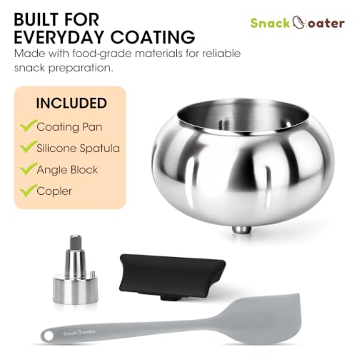 Image of Aieve Snack Coater Compatible with KitchenAid Tilt-Head Stand Mixer, Chocolate Coating Attachment for Freeze-Dried Strawberries,Almonds,Pistachios & Nuts,Ideal for Home Use