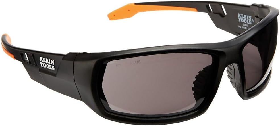 Klein Tools 60164 Safety Glasses, Professional PPE Protective Eyewear with Full Frame, Scratch Resistant and Anti-Fog, Gray Lens