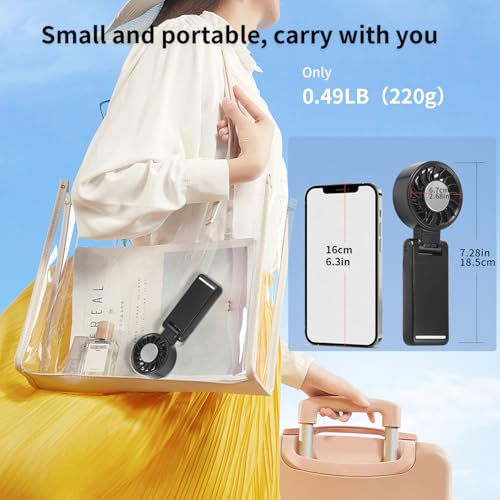 Curloni Portable Handheld Turbo Fan with Ice Cooling, 8m/s High Speed Turbo Fan, 4-in-1 Hand/Neck/Desk/Waist Fan with Clip for Umbrella, Stroller, Office, Beach, Outdoor, Summer/Travel Essentials - image 9