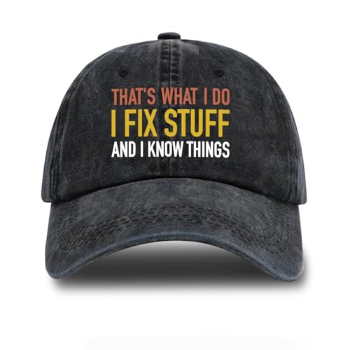 Image of Humor Saying Adjustable Washed Cotton Baseball Cap, Funny Retro Trucker Hat Gift for Men Women Dad Husband Coworker