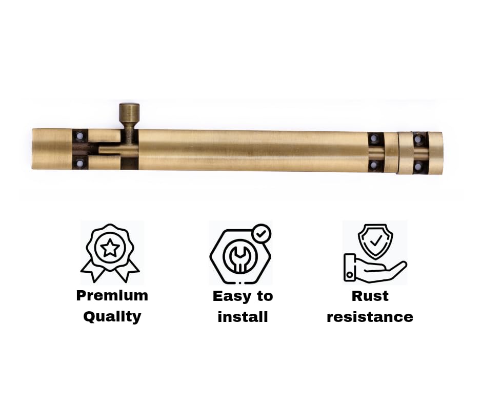 Image of Premium Heavy Aluminium 8 Inch Tower Bolt | Door Stopper | Door Lock Latch for Home, Office Doors,Main Doors,Windows | kundi | chitakni | Chitkini(Antique Finish)(Pack of 10)