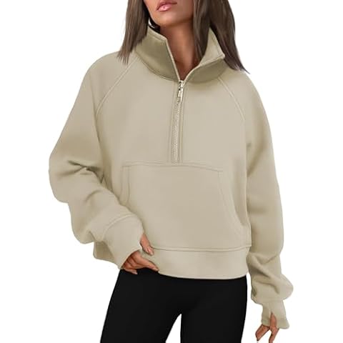 Famulily Women's Long Sleeve Cropped Pullover Cover