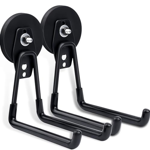 MAGXCENE Strong Garage Magnetic Hooks Heavy Duty, 2.59\" Storage Utility Magnet Hooks with Anti-Slip Coating for Indoor Outdoor Hanging, Extra Long Hooks for Tools Cordless Drills Metal Cabinets