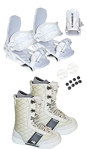 Symbolic Northwave Vintage Snowboard Blem Boots White Bindings Package Women 5 6 7 (White Bindings to Fit Boot, Boot Fit Ladys 5.5-6 (z28))