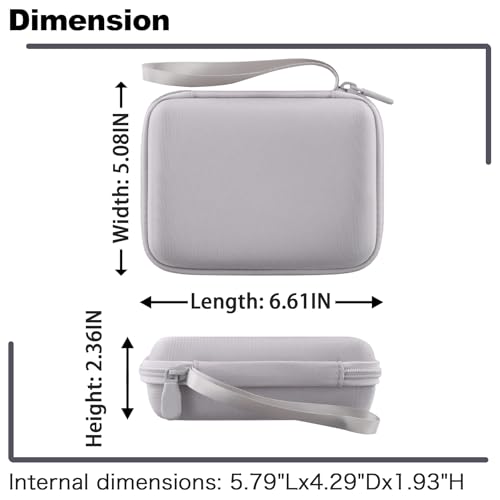 Image of Hard Case for Polaroid Hi-Print Bluetooth Connected 3x3 Photo Dye-Sub Printer (9196), Portable Travel Carrying Case with Mesh Pocket & Hand Strap, White | Protective EVA hard case with soft lining, mesh pocket, and hand strap for safe storage and easy travel.