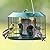 Kingsyard Tube Squirrel Proof Bird Feeders for Outdoor Hanging, Metal Caged Bird Feeder with Rain Proof Covered for Wildbirds Finches Bluebird, 4 Feeding Ports, Green