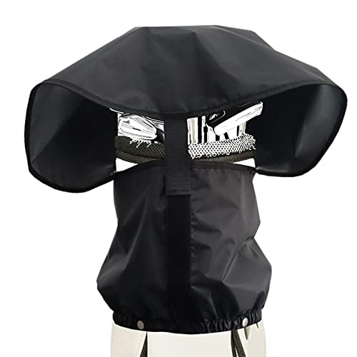 JinGtonG Abdeckung für Golftaschen, Abdeckplane für Golfschlägertasche mit Klettverschluss und Druckknopf, für Golfwagen, Wasserdicht, 420D Oxford Schwarz 50 * 55cm thumbnail