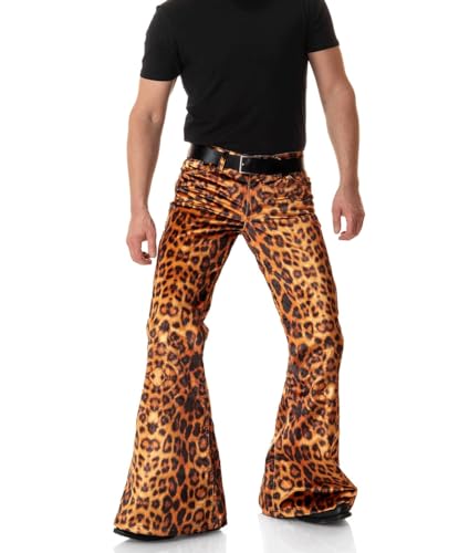 Image of Men's Velvet Relaxed Vintage 60s 70s Bell Bottom Stretch Fit Classic Comfort Flared Flares Retro Leg Disco Pants