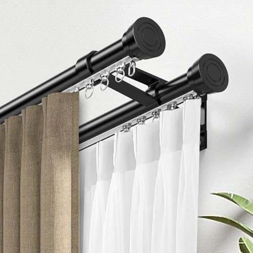 Barras de Cortina Doble Negra Marca Generic