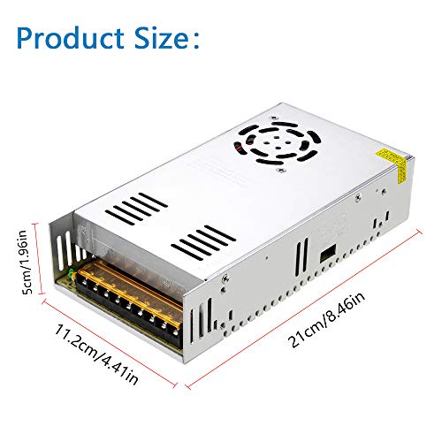 SHNITPWR 12V Power Supply 30A 360W AC to DC Adapter 12 Volt 30 Amp Switching Power Converter Transformer LED Driver 110V 240V AC in for LED Light Strip 3D Printer CCTV Security System LCD Monitor2
