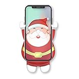 Christmas Santa Claus Gravity Car Phone Mount, Cute Cartoon Auto Clamping Cell Phone Holder Clip for Car Air Vent, Car Cradle for Xmas Gifts Presents Red Car Decoration Automatic Hands-Free