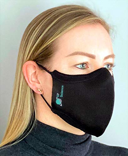 Silver Life Face Masks 2-Pack British Type II PPE with Silver-Ion Technology CE, UK HSE and US EPA approvals Air Pollution Protection Washable Adjustable Black