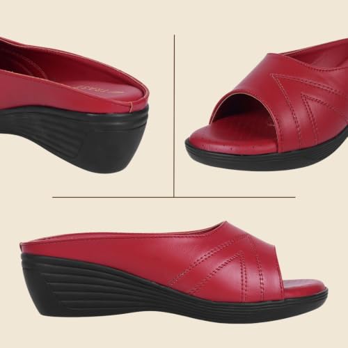 Image of TRASE Wedges for Women | Stylish Sandals for Woman | 2 Inch Wedge Heel Footwear | Ladies Office Wear
