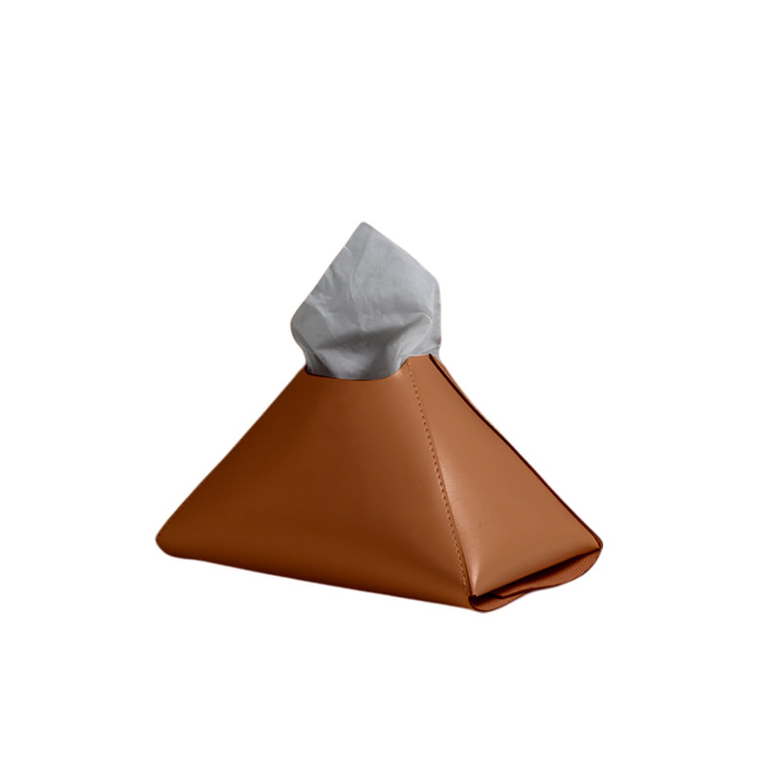 Nvoqilin Brown Creative Pu Leather Napkin Dispenser Decorative Storage Solution For Countertop Tabletop And Shelf Organization Stylish Leather Tissue Case
