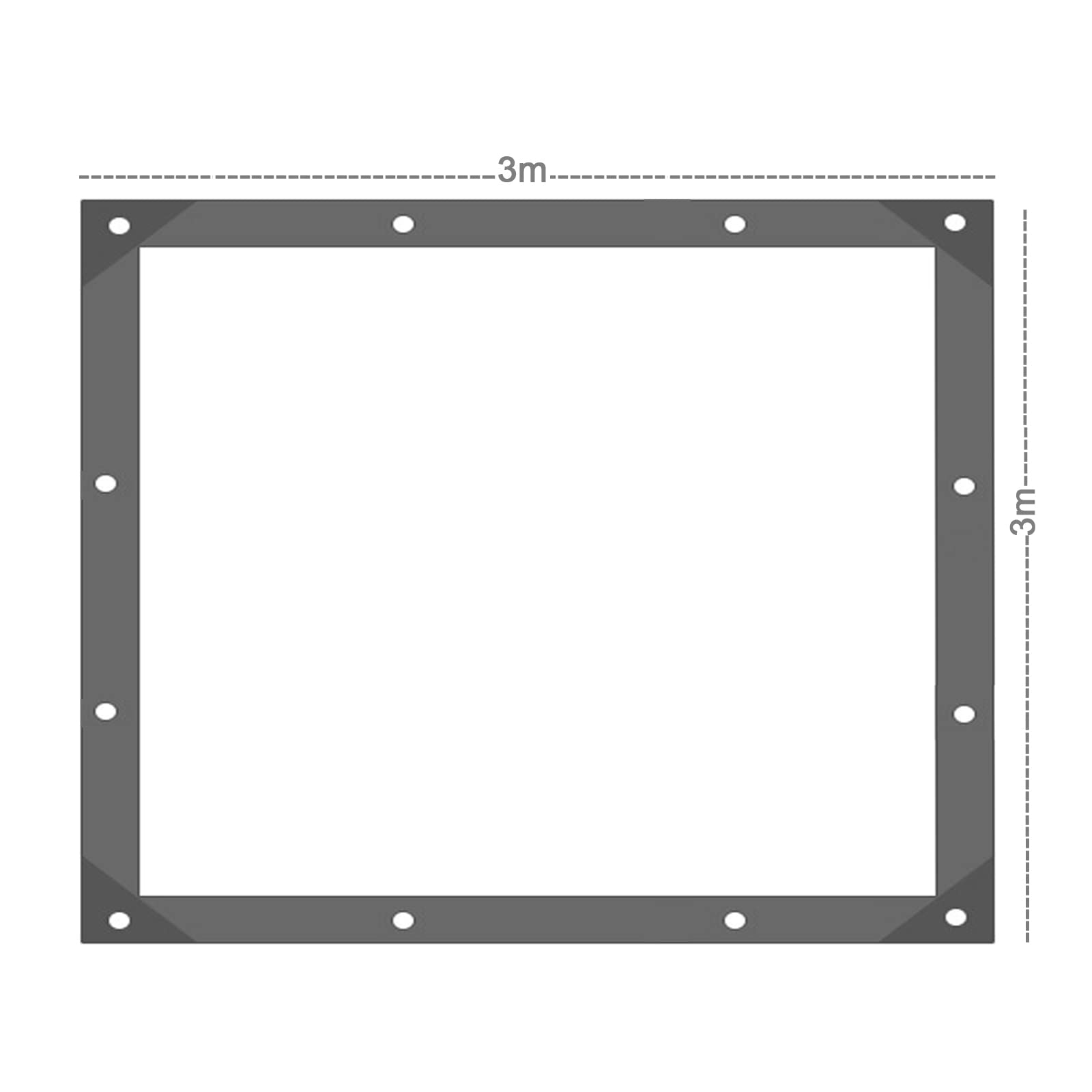 3x3m Telone Trasparente Impermeabile con Occhiellato,Telo Plastica Impermeabile Esterno Protettivo Multiuso per Serra Balcone Antipioggia Legno Pianta Giardino