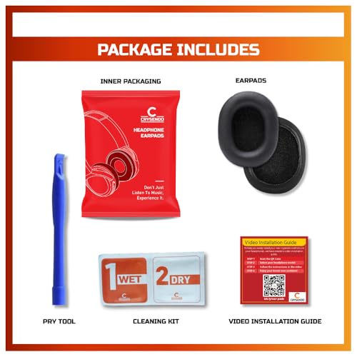 Image of Crysendo Replacement Earpad Cushions Compatible with Boat Rockerz 550, Boat Immortal IM 700 /IM1000D /IM 1300 Headphones, Earpads with Softer Protein Leather, High-Density Memory Foam Ear Pads