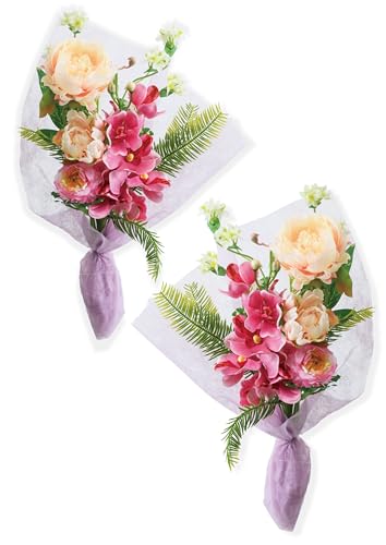 【 造花 お墓用 国内製造 mamawreath 】 仏花 造花 お墓用 お彼岸 花 お供え 花束 お供え花 墓前用 お盆 墓参り 左右対称 一対 2束組 菊 墓花 大 墓用 アレンジメント ハンドメイド (高さ43cm×幅18cm) オモイバナ (オモイ