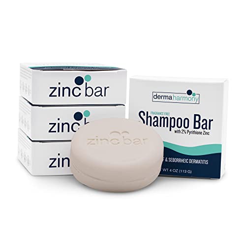 Dermaharmony 2% Pyrithione Zinc Shampoo Bar For Dandruff And Seborrheic Dermatitis - Fragrance Free (4 Oz) #TOP1