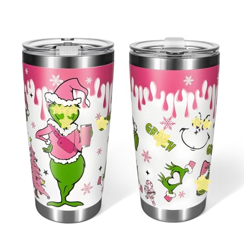 BAISHIDA 20 oz Christmas Tumbler with Straw Cup for Christmas Gift Coffee Cup Travel Tumbler