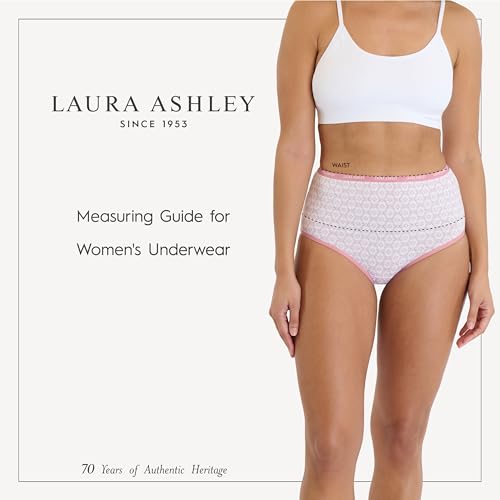 Image of Laura Ashley Women's Cotton Brief Underwear Set, High-Waisted Panties for Women, 5-Pack