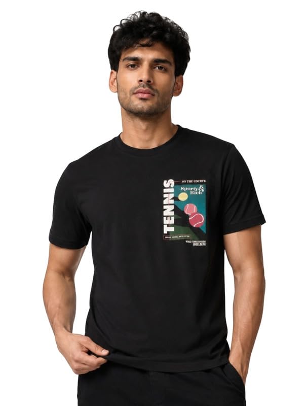 rino7 T Shirts for Men Stylish | Cotton Blend Casual & Trendy T-Shirt for Man | Regular Fit Round Neck Mens T Shirt | Gym Wear, Summer Half Sleeve Tshirt for Men-picture-36