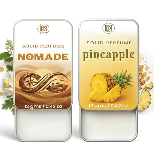 Image of Dr.Mashur Solid Perfume |pineapple&Nomade Alcohol Free Wax Perfume Balm, Long Lasting | Pocket Tin 12g, Pack Of 2| Non Greasy Smooth Glide, Travel Friendly Men And Women