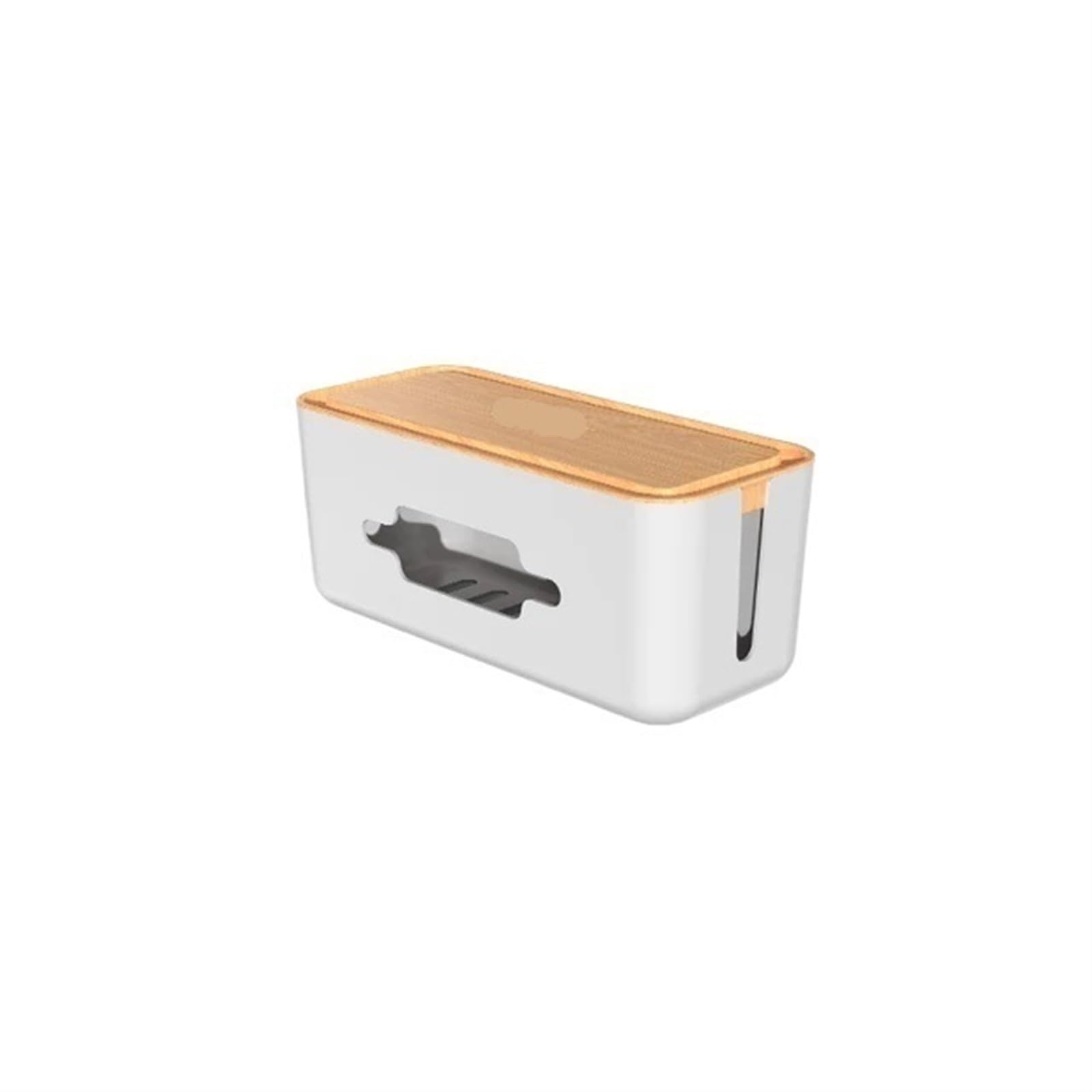 Caja organizadora for gestión de regletas enchufes, organizador a prueba polvo, soporte red Caja para cables(Light wood large)