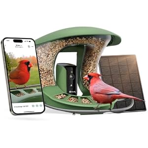 Birdfy Upgraded Bird Feeder Camera with Dual-Lens, Auto-Trace, High-Definition Bird Camera: Auto Identify, Alert, Smart Capture, Bird Watching Gifts