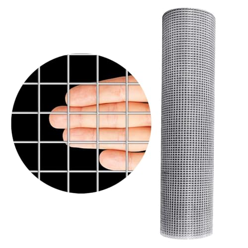 Malla de alambre soldada de acero inoxidable 304, malla metálica de 1/2 pulgada, malla metálica para gallinero, ideal para jaulas de roedores y láminas de malla metálica para barbacoas (1 m x 15