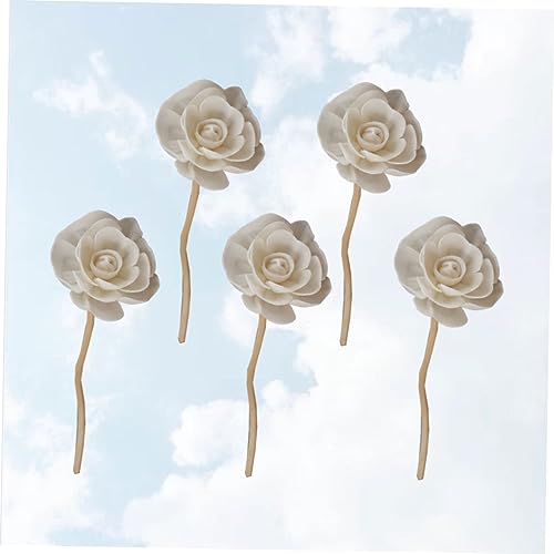 VALICLUD 5 palitos difusores de ratán natural con diseño floral miniatura 6
