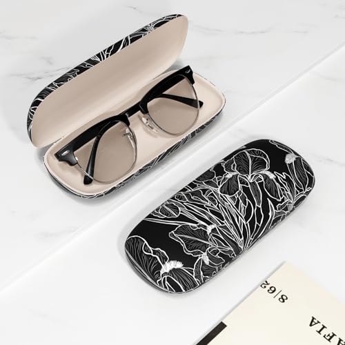Image of Eyeglasses Case, Portable Hard Shell Protective Case for Glasses, Eyeglass Holder Box for Women with Cleaning Cloth