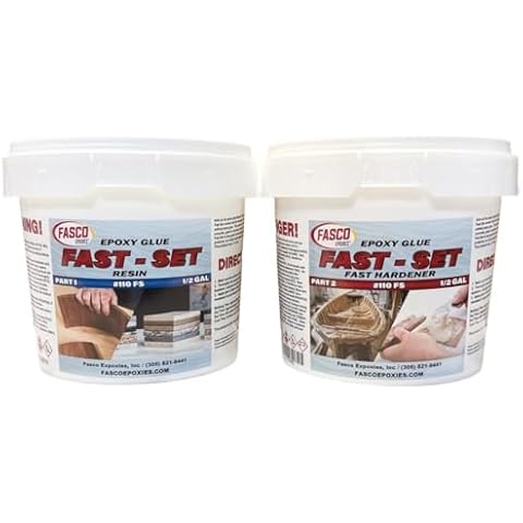 Fasco Epoxies Epoxy Glue for Wood - Fiberglass - Concrete - Metals - Glass - Ceramics - Fast Set - Gallon Kit Cover