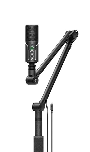 Sennheiser Profile Streaming Set with USB Mic, Boom Arm and Pouch | Plug & Play Design, for Podcasting & Streaming | Cardioid Condenser Capsule | 3m USB-C Cable Included | Black (700100) - Profile Streaming Set