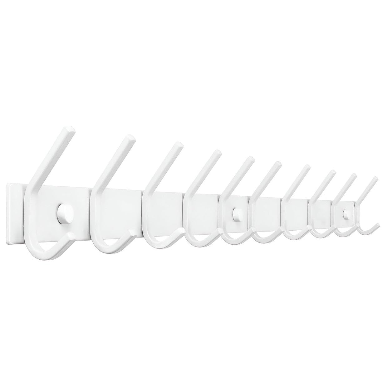 TOJ Living Appendiabiti da parete – 78 cm – 20 ganci – Appendiabiti – Appendiabiti – Appendiabiti – Appendiabiti da parete – Bianco – Appendiabiti da parete – Gancio appendiabiti – Acciaio