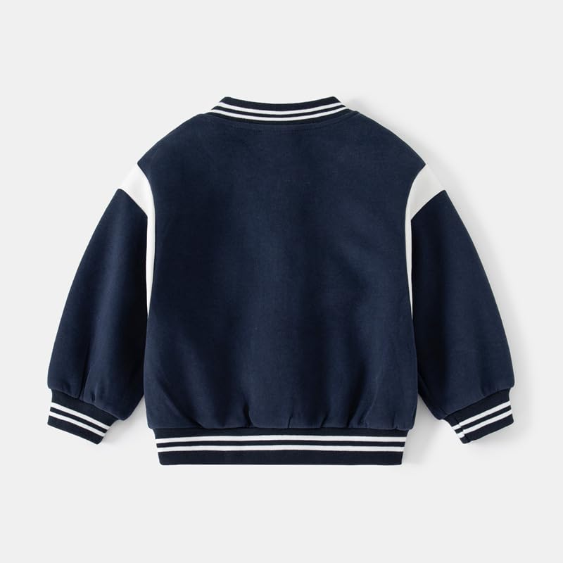 Meufam Toddler Boys Baseball Jacket Zip Up School Bomber Jacket Little Kid Active Sport Fall Warm Coat with Pocket3